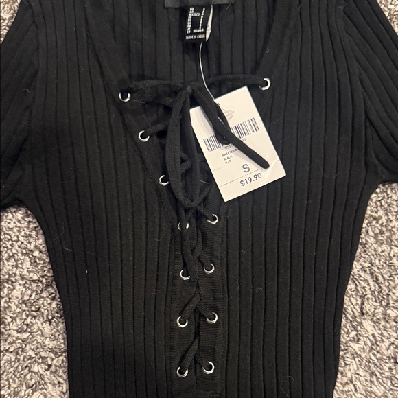 Forever 21 Black Criss-Cross Bodysuit - Small - Picture 2 of 7